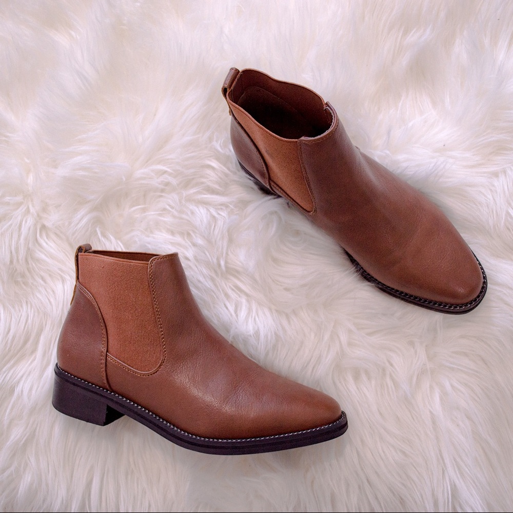 Asos real leather brown caramel Chelsea boots